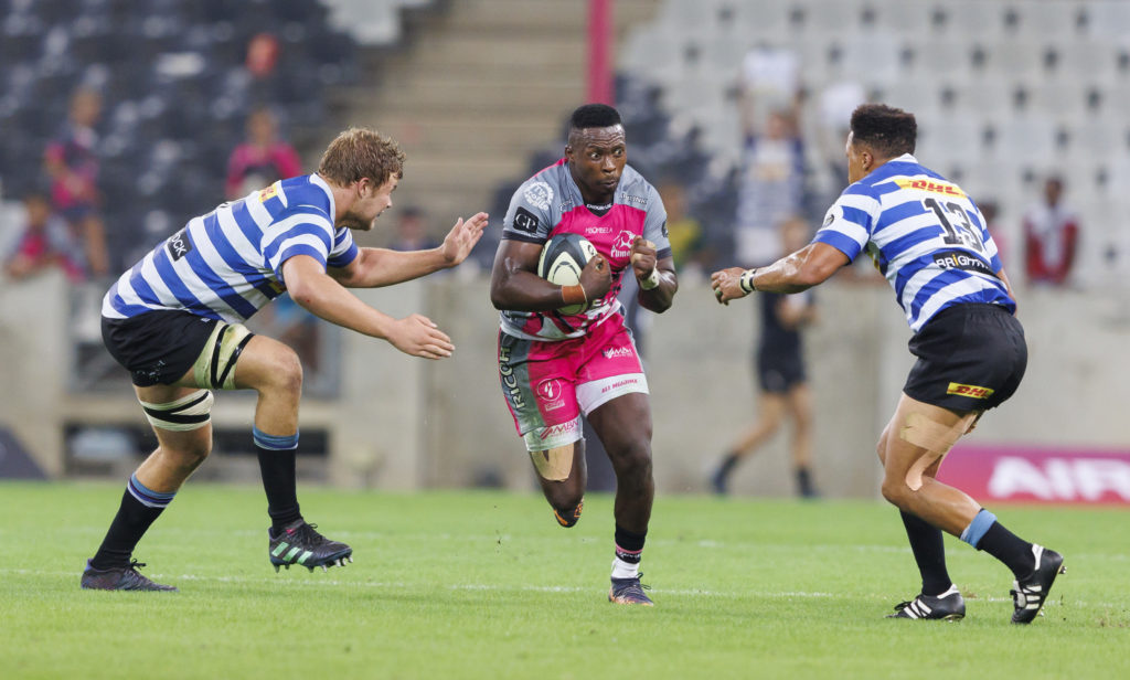 NELSPRUIT, SOUTH AFRICA - APRIL 21: Ali Mgijima of the Airlink Pumas during the Currie Cup, Premier Division match between Airlink Pumas and DHL Western Province at Mbombela Stadium on April 21, 2023 in Nelspruit, South Africa.