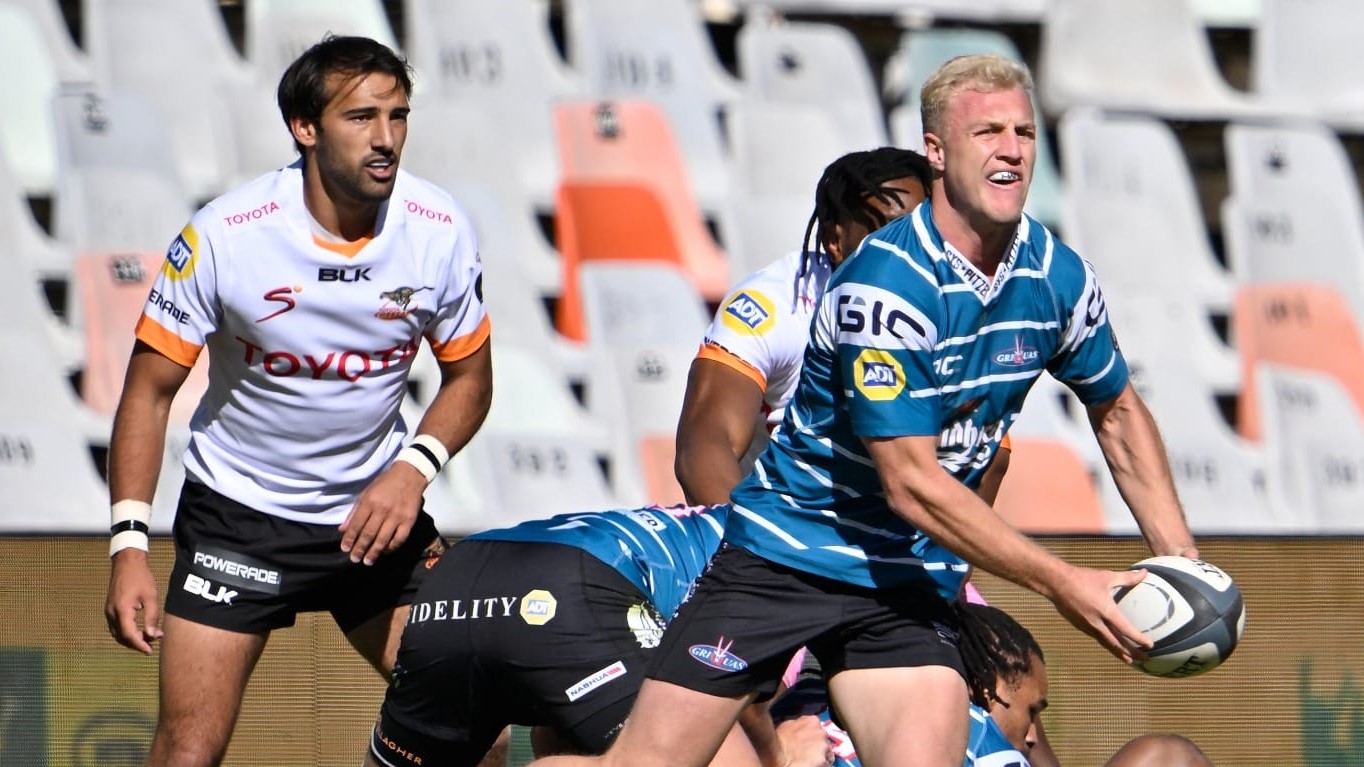 BLOEMFONTEIN, SOUTH AFRICA - MAY 27: Johan Mulder of the Windhoek Draught Griquas during the Currie Cup, Premier Division match between Toyota Cheetahs and Windhoek Draught Griquas at Toyota Stadium on May 27, 2023 in Bloemfontein, South Africa. (Photo by Johan Pretorius/Gallo Images)
