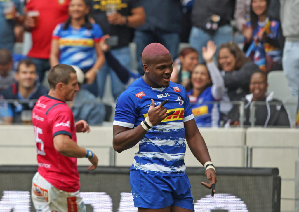 CAPE TOWN, SOUTH AFRICA - MAY 06: Hacjivah Dayimani of Stormers during the United Rugby Championship quarter final match between DHL Stormers and Vodacom Bulls at DHL Stadium on May 06, 2023 in Cape Town, South Africa.