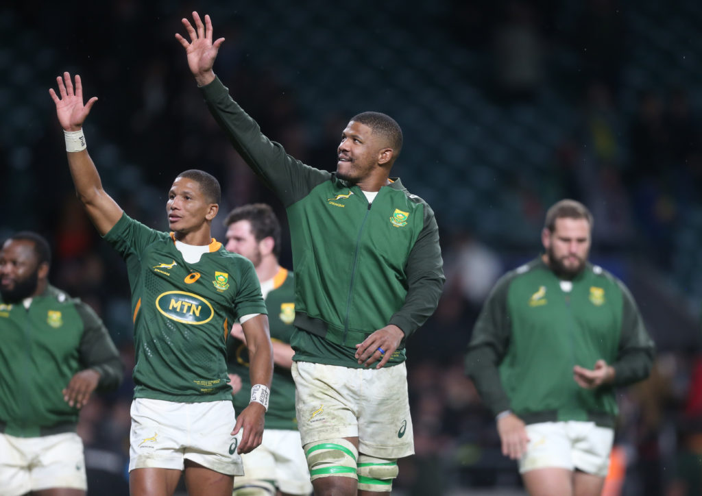LONDON, ENGLAND - NOVEMBER 26: South Africa's Marvin Orie during the Autumn International match between England and South Africa at Twickenham Stadium on November 26, 2022 in London, England.