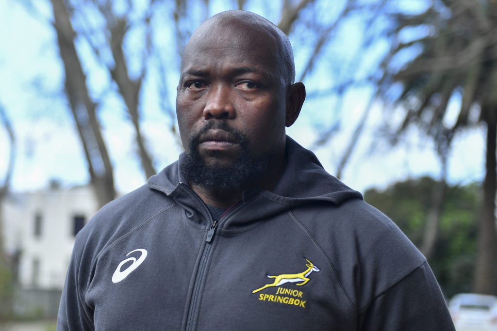 CAPE TOWN, SOUTH AFRICA - JUNE 20: Lumumba Currie during the Junior Springboks media opportunity at Southern Sun Newlands on June 20, 2023 in Cape Town, South Africa.