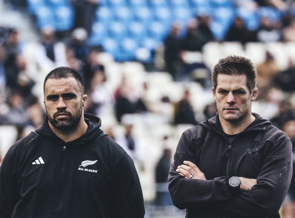 Former All Blacks loose forwards Liam Messam and Richie McCaw
