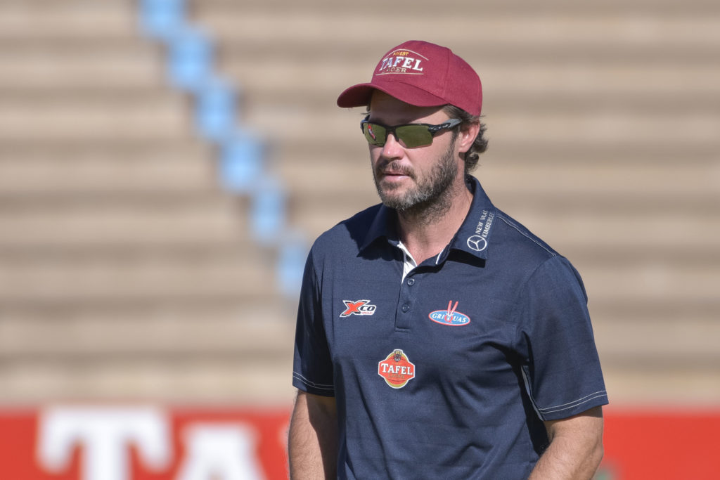 KIMBERLEY, SOUTH AFRICA - MARCH 09: Scott Mathie, Head coach of Tafel Lager Griquas during the SA Rugby Preparation Series match between Tafel Lager Griquas and DHL Stormers at Tafel Lager Park on March 09, 2021 in Kimberley, South Africa.