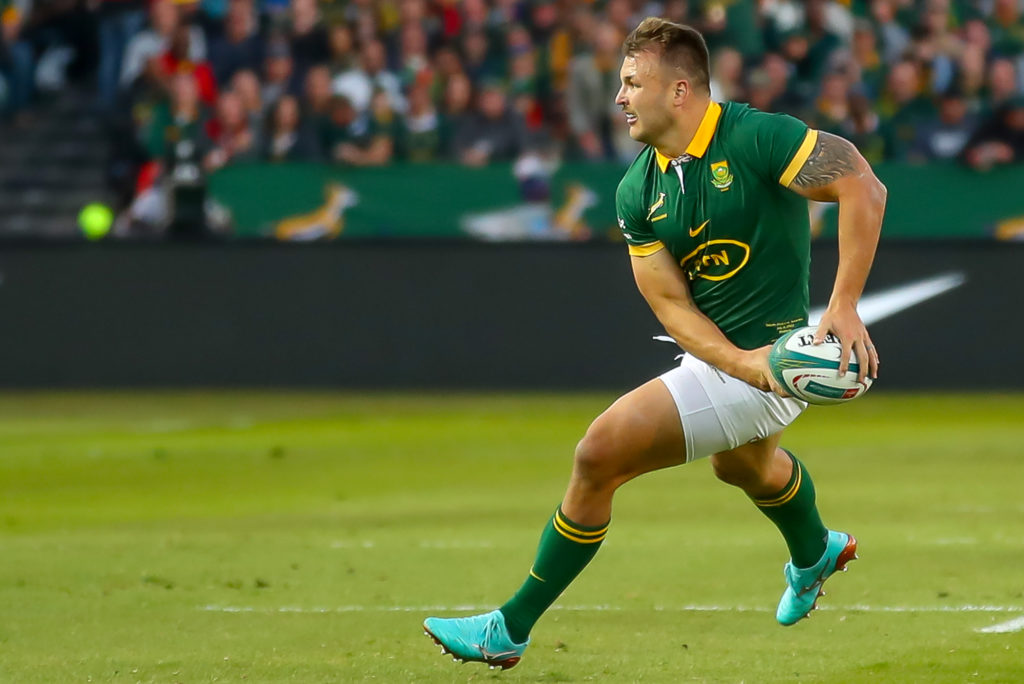 PRETORIA, SOUTH AFRICA - JULY 08: Andre Esterhuizen of the Springboks about to pass the ball during the Rugby Championship match between South Africa and Australia at Loftus Versfeld Stadium on July 08, 2023 in Pretoria, South Africa.