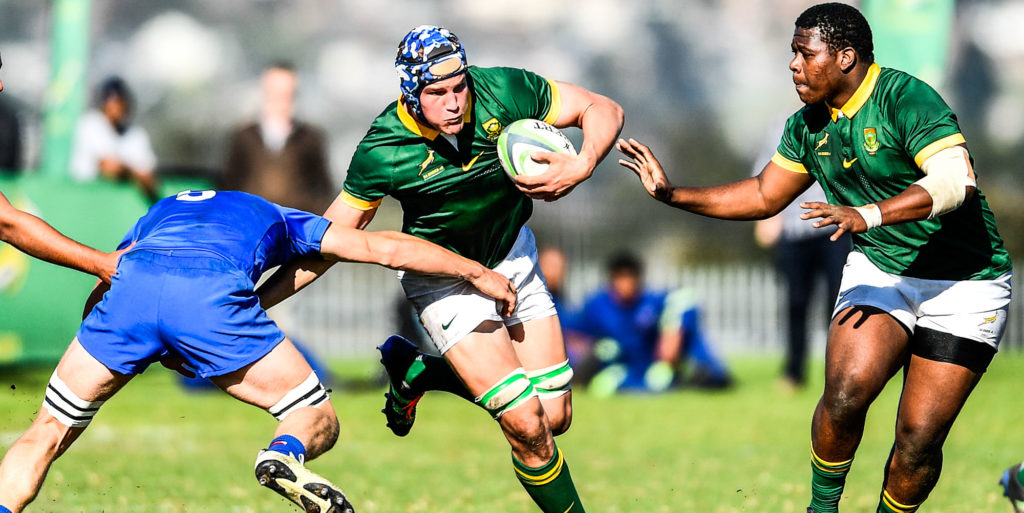 CAPE TOWN, SOUTH AFRICA - AUGUST 15: Jacobus Grobbelaar of South Africa during the U18 International Series match between South Africa and France at Stellenberg High School on August 15, 2023 in Cape Town, South Africa.