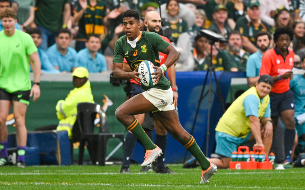 Canan Moodie of South Africa during the 2022 Castle Lager Rugby Championship match between South Africa and Argentina held at Kings Park in Durban on 24 September 2022