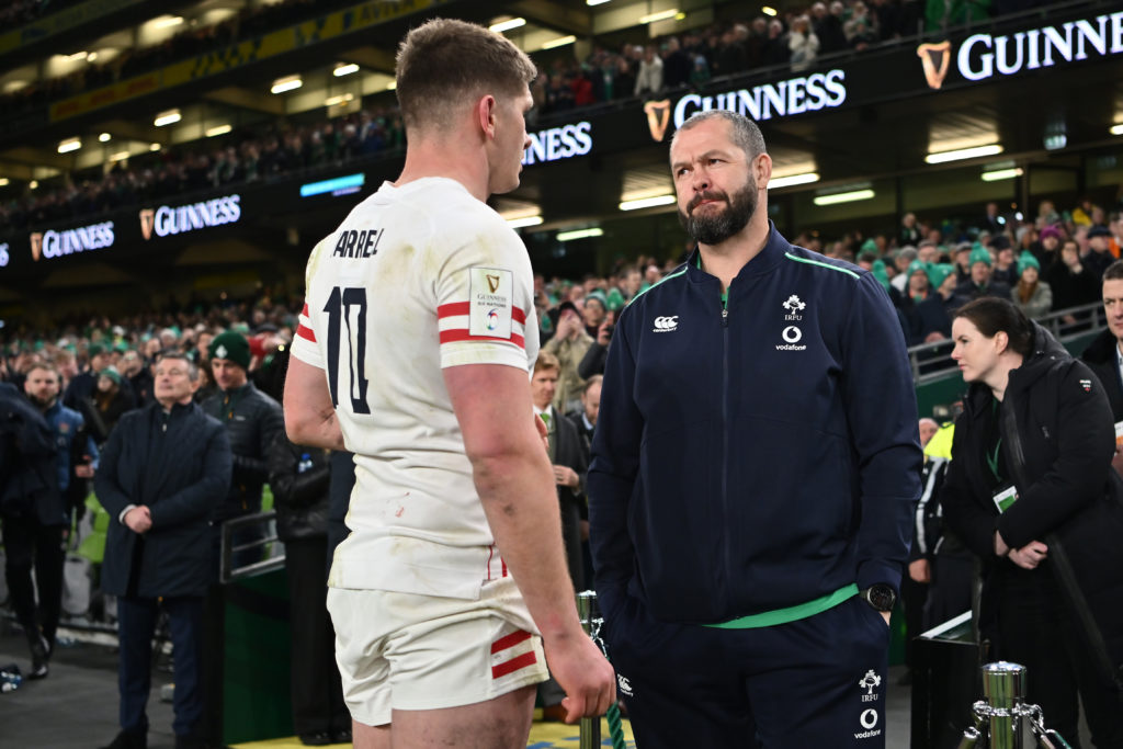 Owen and Andy Farrell, after a Six Nations match between England and Ireland
