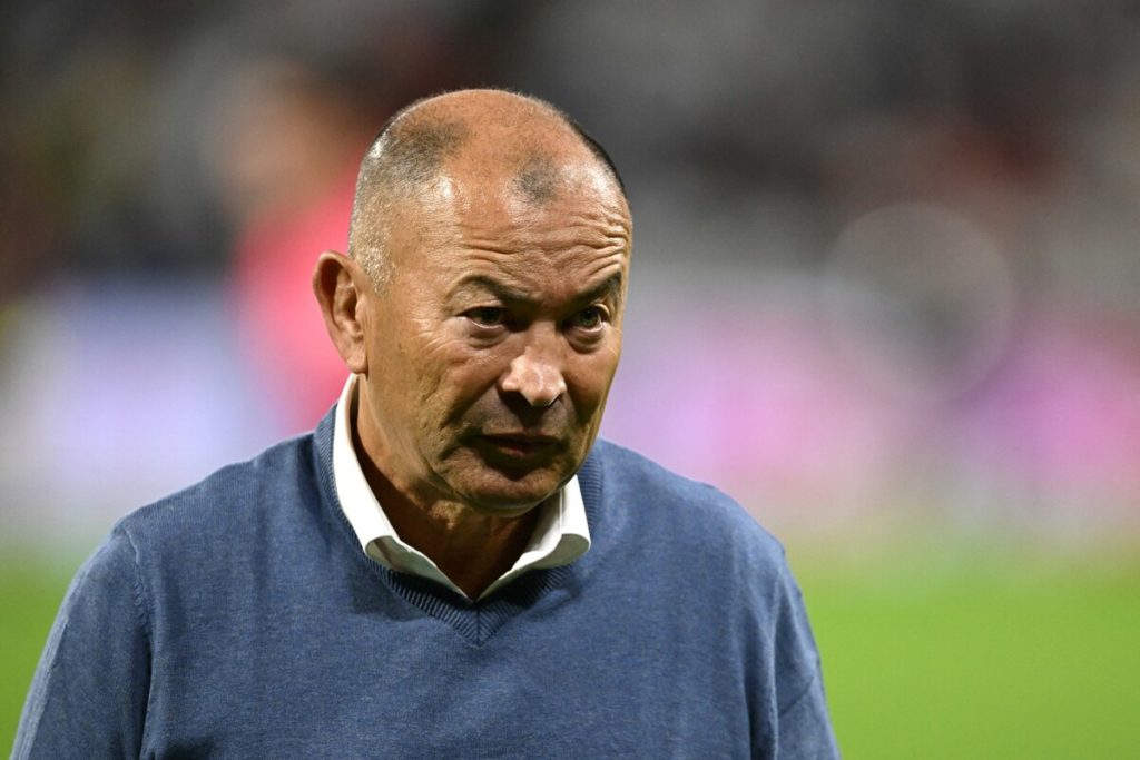 Australia's head coach Eddie Jones is seen ahead of the France 2023 Rugby World Cup Pool C match between Wales and Australia at the OL Stadium in Decines-Charpieu near Lyon, south-eastern France on September 24, 2023.