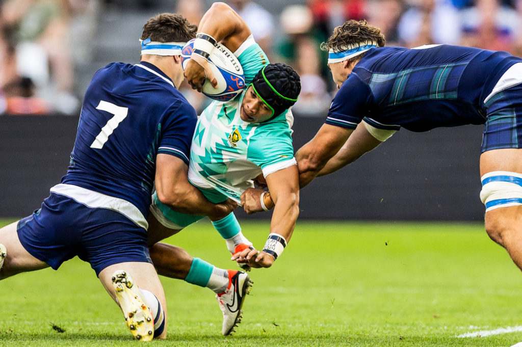 Cheslin Kolbe in action against Scotland in Marseille