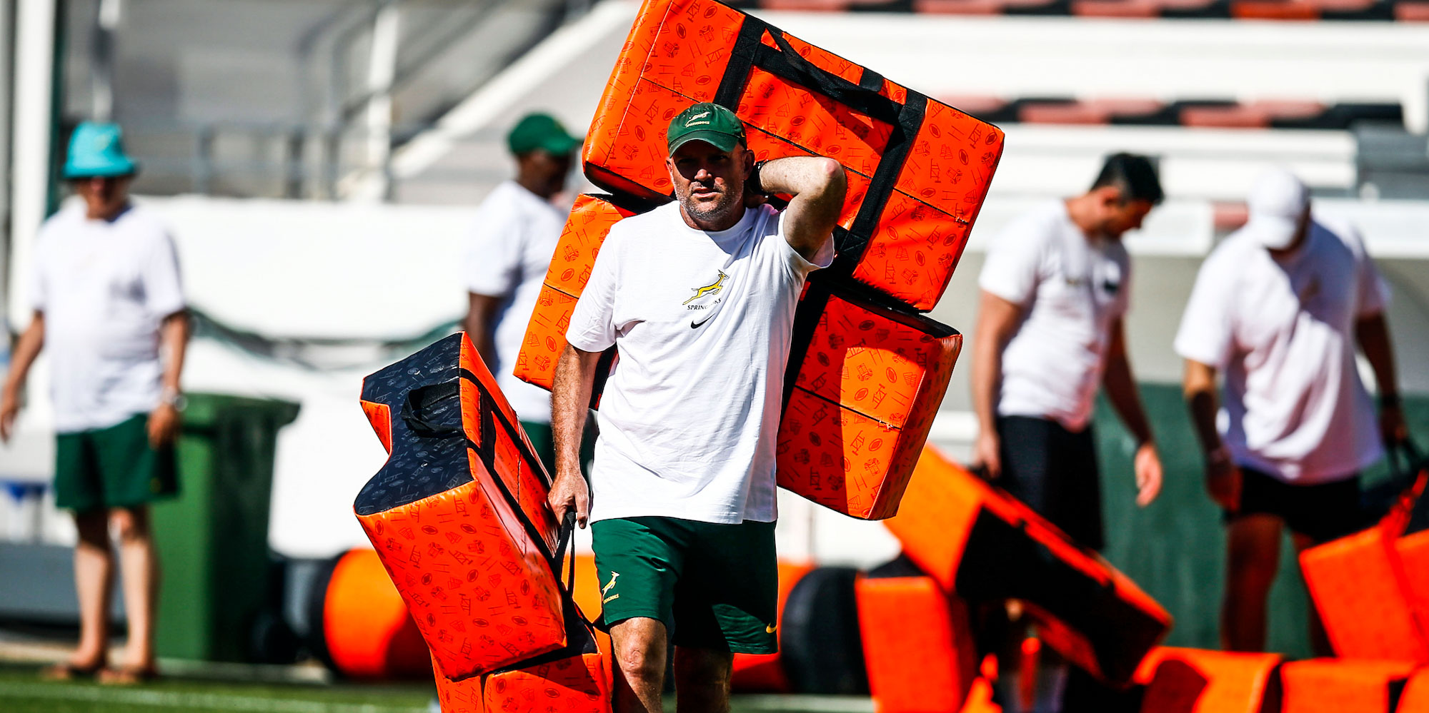 TOULON, FRANCE - SEPTEMBER 07: Jacques Nienaber (Head Coach) of South Africa during the South Africa men's national rugby team training session at Stade Mayol on September 07, 2023 in Toulon, France. (Photo by Steve Haag/Gallo Images)