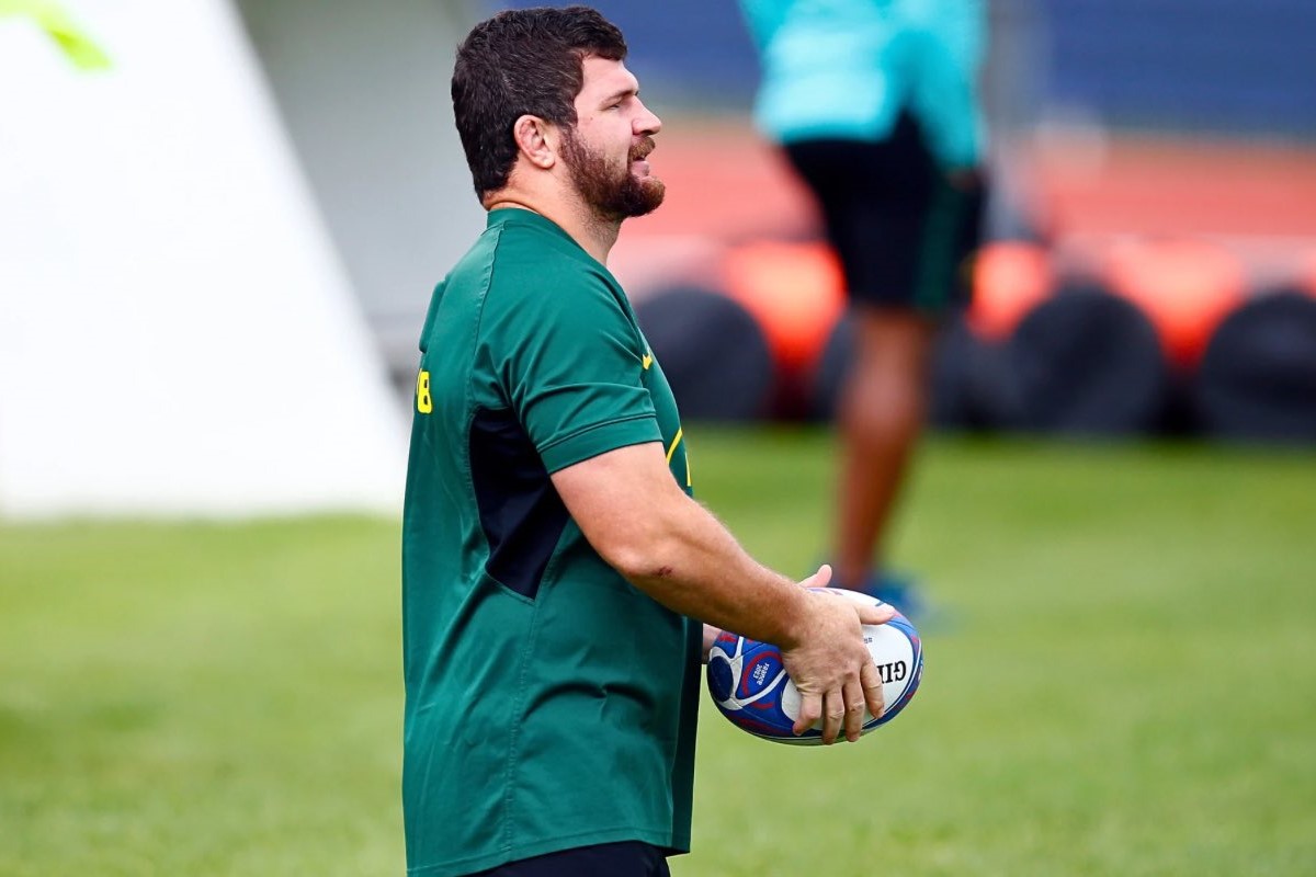 DOMONT, FRANCE - SEPTEMBER 19: Marco van Staden of South Africa during the South Africa men's national rugby team training session at Stade Omnisports des Fauvettes on September 19, 2023 in Domont, France. (Photo by Steve Haag/Gallo Images)