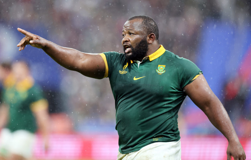 PARIS, FRANCE - OCTOBER 21: Ox Nche of South Africa during the Rugby World Cup 2023 semi final match between England and South Africa at Stade de France on October 21, 2023 in Paris, France.