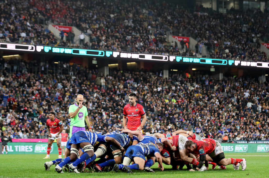 BKT United Rugby Championship Final, DHL Stadium, Cape Town, South Africa 27/5/2023 DHL Stormers vs Munster A view of a scrum Mandatory Credit ©INPHO/Laszlo Geczo