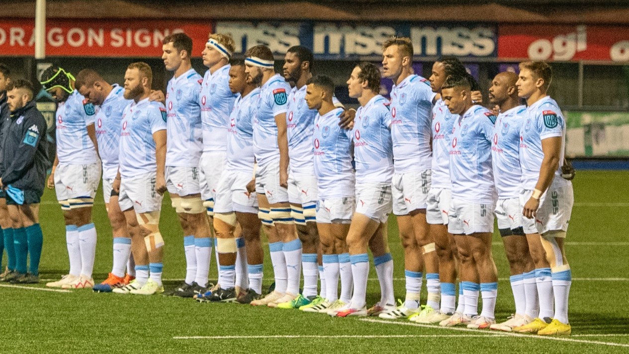 The Vodacom Bulls lineup before kick-off against Cardiff Rugby