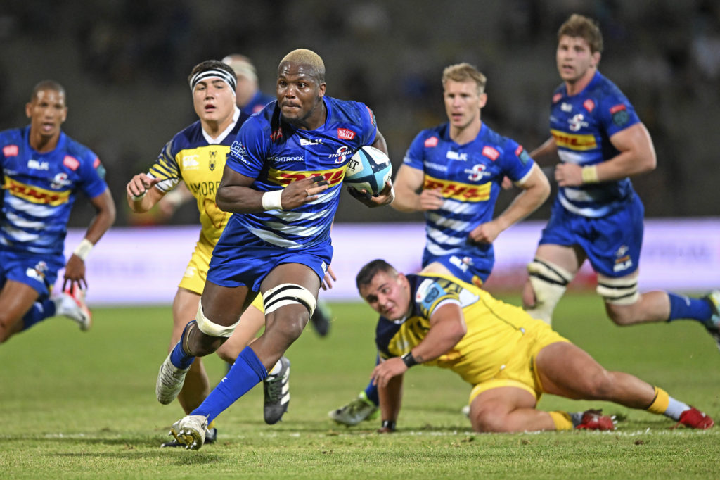 Hacjivah Dayimani of the Stormers during the 2023 United Rugby Championship game between the Stormers and Zebre at Danie Craven Stadium in Stellenbosch on 2 December 2023 ©Ryan Wilkisky/BackpagePix
