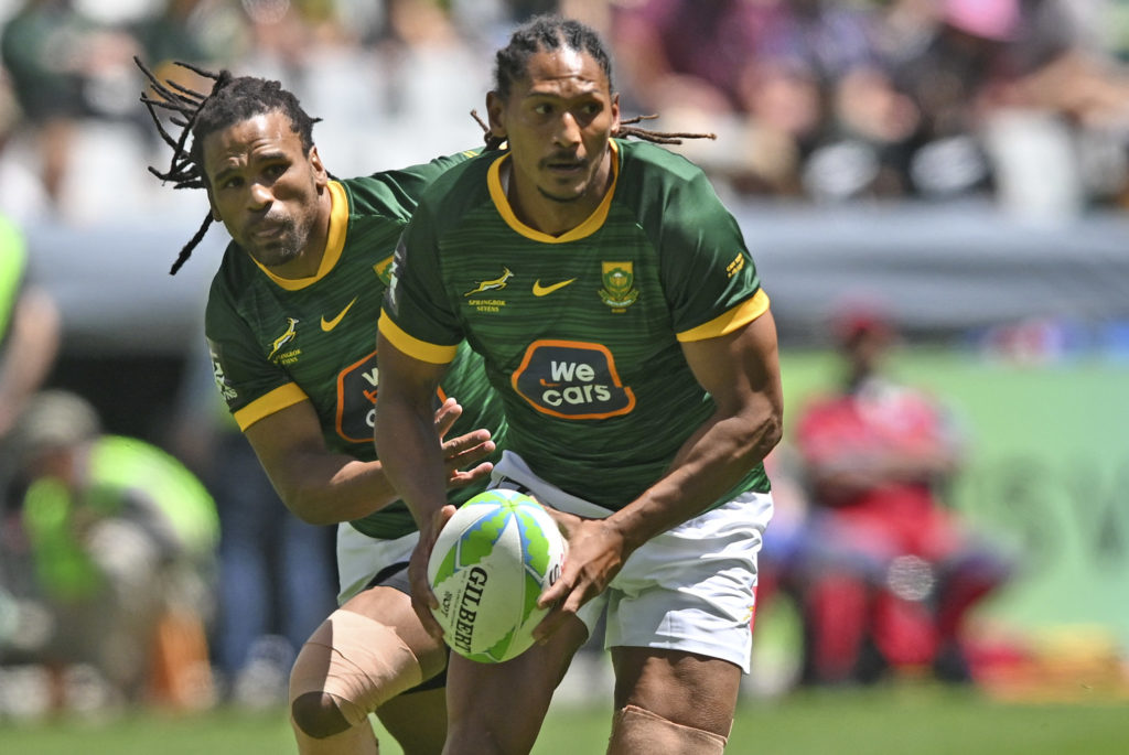 Justin Geduld of South Africa against Great Britain during day one of the 2023 HSBC Cape Town Sevens at Cape Town Stadium on 9 December 2023 ©Ryan Wilkisky/BackpagePix