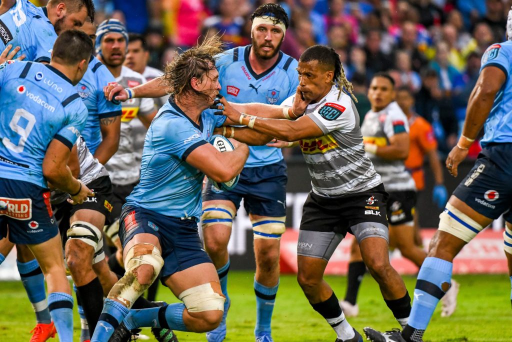Mandatory Credit: Photo by Steve Haag Sports/INPHO/Shutterstock/BackpagePix (13773583s) Vodacom Bulls vs DHL Stormers. Jacques du Plessis of the Vodacom Bulls makes a hand off BKT United Rugby Championship, Loftus Versfeld, Pretoria, South Africa - 18 Feb 2023