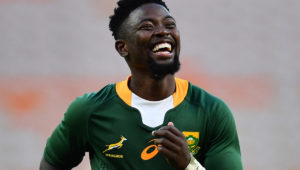 CAPE TOWN, SOUTH AFRICA - OCTOBER 03: Sanele Nohamba of the Springboks Green during the Castle Lager Springbok Showdown match between Springbok Green and Springbok Gold at DHL Newlands Stadium on October 03, 2020 in Cape Town, South Africa.