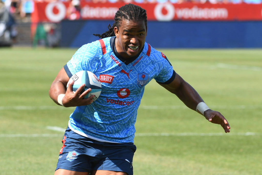 PRETORIA, SOUTH AFRICA - DECEMBER 02: Stedman Gans of the Bulls during the United Rugby Championship match between Vodacom Bulls and Hollywoodbets Sharks at Loftus Versfeld on December 02, 2023 in Pretoria, South Africa.