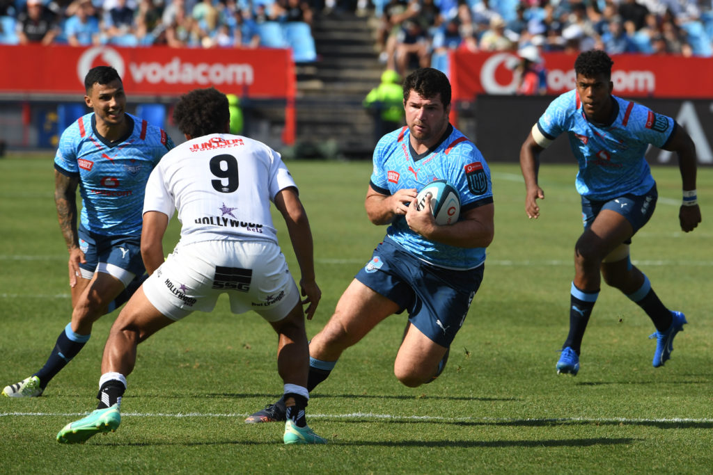 PRETORIA, SOUTH AFRICA - DECEMBER 02: Marco van Staden of the Bulls during the United Rugby Championship match between Vodacom Bulls and Hollywoodbets Sharks at Loftus Versfeld on December 02, 2023 in Pretoria, South Africa.