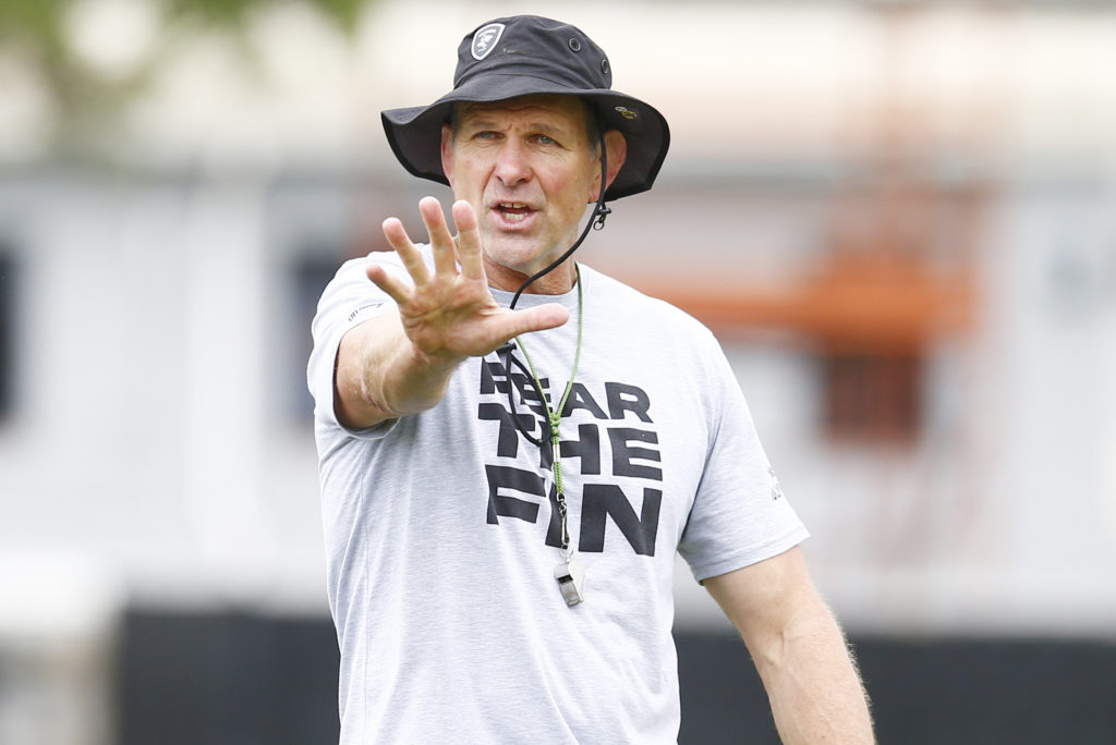DURBAN, SOUTH AFRICA - DECEMBER 13: John Plumtree (Head Coach) of the Hollywoodbets Sharks during the Hollywoodbets Sharks training session at Hollywoodbets Kings Park Stadium on December 13, 2023 in Durban, South Africa. (Photo by Steve Haag Sports/Gallo Images)