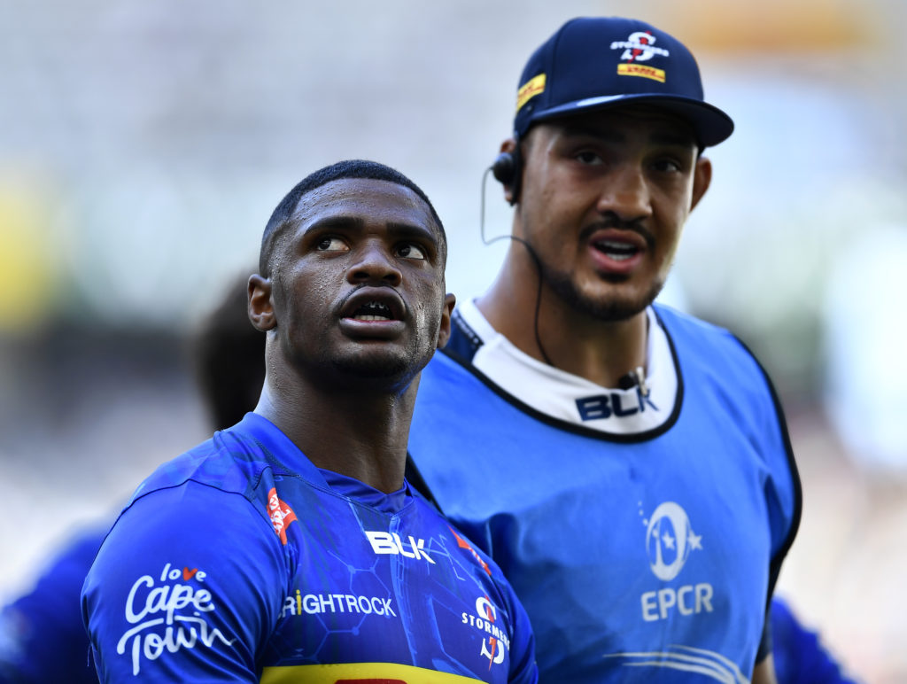 CAPE TOWN, SOUTH AFRICA - DECEMBER 16: Warrick Gelant of the Stormers during the Investec Champions Cup match between DHL Stormers and La Rochelle at DHL Stadium on December 16, 2023 in Cape Town, South Africa.