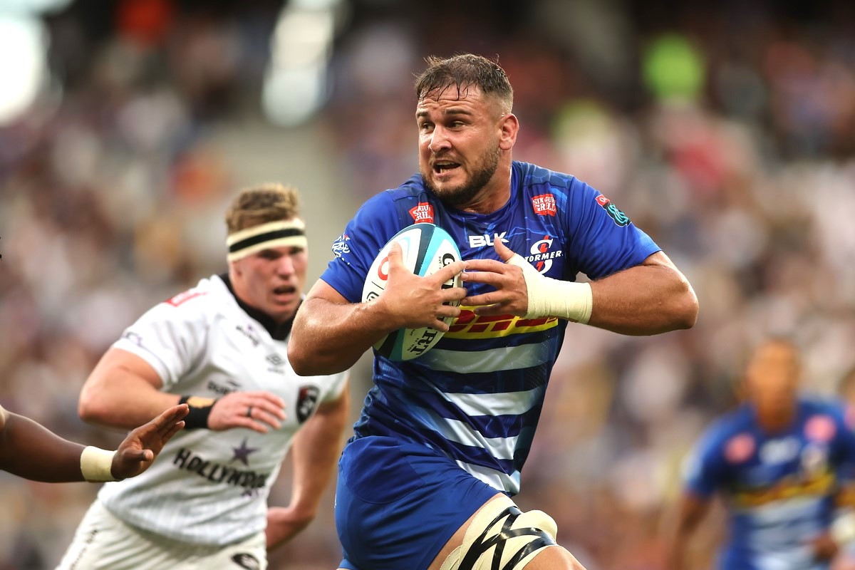 Adre Smith during the 2023 United Rugby Championship match between DHL Stormers and Sharks held at Cape Town Stadium in Cape Town, South Africa on 30 December 2023. Photo by Shaun Roy/DHL
