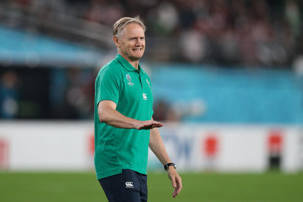 CHOFU, JAPAN - OCTOBER 19: Ireland Head Coach Joe Schmidt during the pre match warm up ahead of the Rugby World Cup 2019 Quarter Final match between New Zealand and Ireland at the Tokyo Stadium on October 19, 2019 in Chofu, Tokyo, Japan. (Photo by Craig Mercer/MB Media/Getty Images)