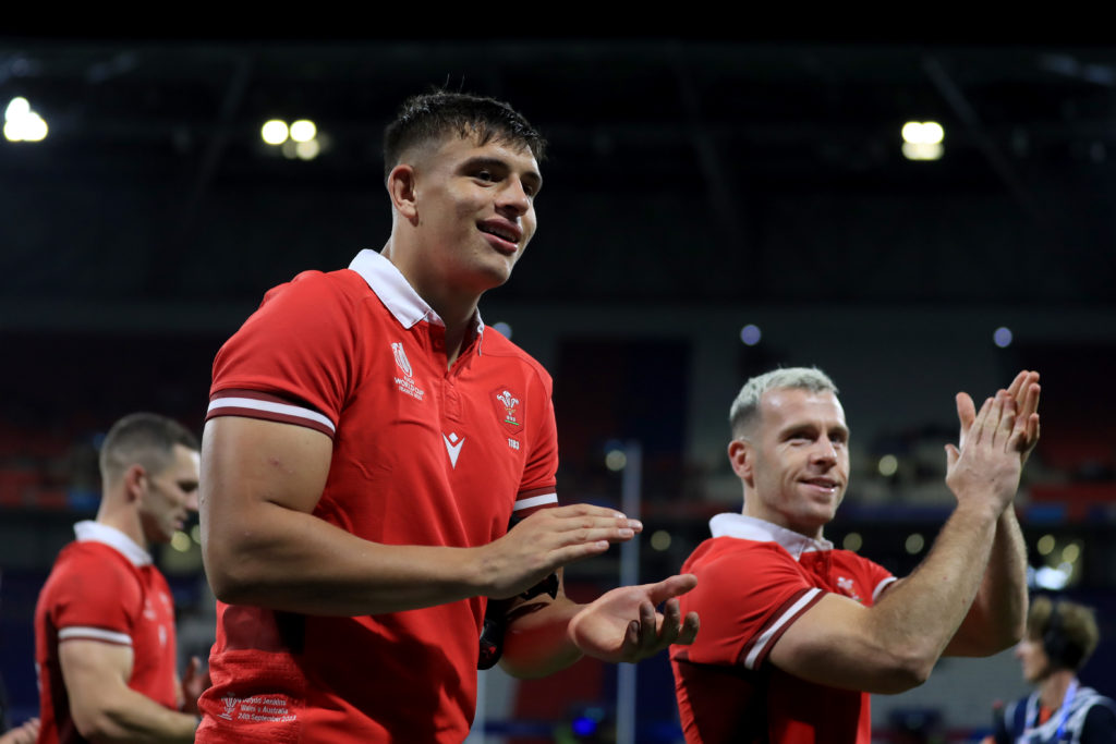 Photo: BackpagePix Wales' Dafydd Jenkins applauds supporters following the Rugby World Cup 2023, Pool C match at the OL Stadium in Lyon, France. Picture date: Sunday September 24, 2023.