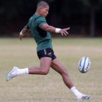 Manie Libbok of South Africa during the 2023 Castle Lager Rugby Championship Springbok training session at Loftus Stadium Field B in Pretoria on 20 July 2023 ©Samuel Shivambu/BackpagePix