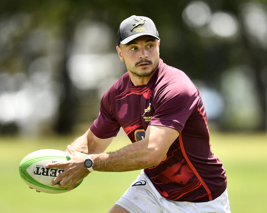 STELLENBOSCH, SOUTH AFRICA - NOVEMBER 21: David Brits during the South African men's national sevens rugby team training session at Markotter Stadium on November 21, 2023 in Stellenbosch, South Africa.