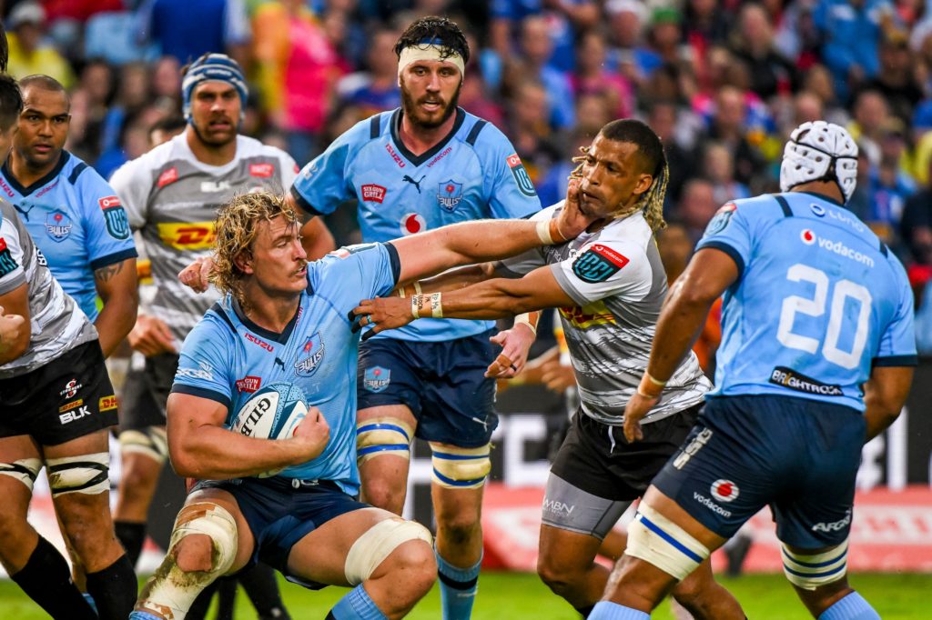 Mandatory Credit: Photo by Steve Haag Sports/INPHO/Shutterstock/BackpagePix (13773583t) Vodacom Bulls vs DHL Stormers. Jacques du Plessis of the Vodacom Bulls makes a hand off BKT United Rugby Championship, Loftus Versfeld, Pretoria, South Africa - 18 Feb 2023