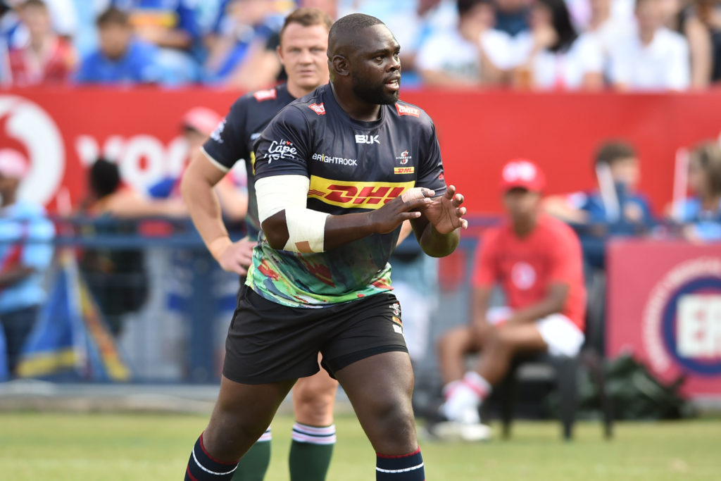 Stormers warm up, Sti Sithole of the Stormers during the United Rugby Championship 2023/24 match between Blue Bulls and Stormers at Loftus Versfeld Stadium in Pretoria on 2 March 2024 ©Nokwanda Zondi/BackpagePix