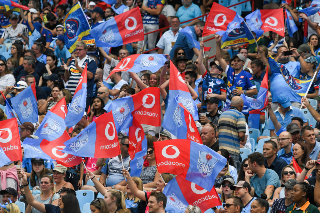 PRETORIA, SOUTH AFRICA - MARCH 02: Vodacom Bulls fans during the United Rugby Championship match between Vodacom Bulls and DHL Stormers at Loftus Versfeld on March 02, 2024 in Pretoria, South Africa. (Photo by Wessel Oosthuizen/Gallo Images)