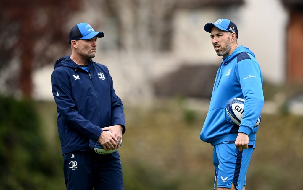Jacques Nienaber at Leinster training