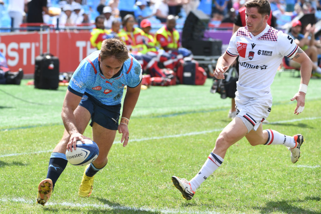 PRETORIA, SOUTH AFRICA - APRIL 06: Sebastian de Klerk of the Bulls during the Investec Champions Cup, Round of 16 match between Vodacom Bulls and Lyon OU at Loftus Versfeld on April 06, 2024 in Pretoria, South Africa. (Photo by Lee Warren/Gallo Images)
