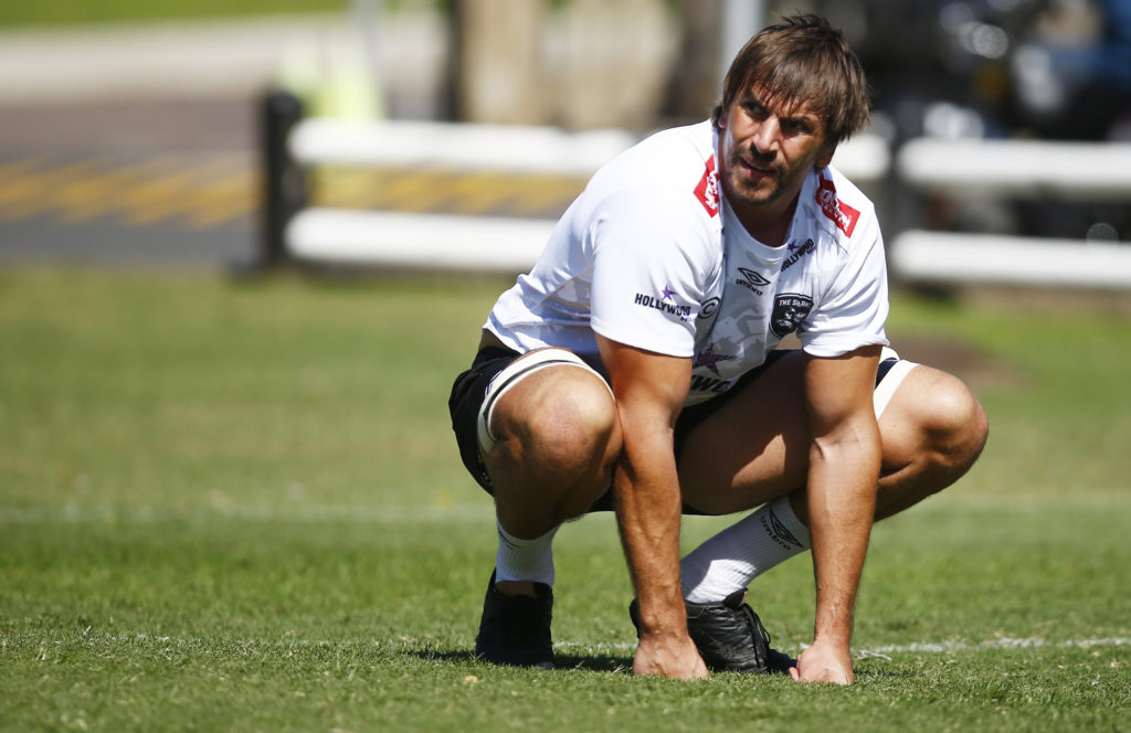 DURBAN, SOUTH AFRICA - APRIL 11: Eben Etzebeth of the Hollywoodbets Sharks during the Hollywoodbets Sharks training session at Hollywoodbets Kings Park Stadium on April 11, 2024 in Durban, South Africa. (Photo by Steve Haag Sports/Gallo Images)