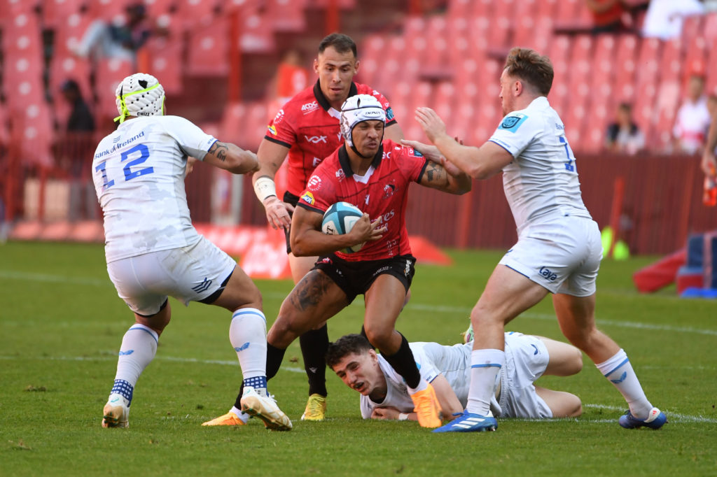 JOHANNESBURG, SOUTH AFRICA - APRIL 20: Edwill van der Merwe of the Lions during the United Rugby Championship match between Emirates Lions and Leinster at Emirates Airline Park on April 20, 2024 in Johannesburg, South Africa. (Photo by Lee Warren/Gallo Images)