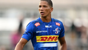 Manie Libbok during the URC match between the Dragons and DHL Stormers at Rodney Parade on 10 May 2024