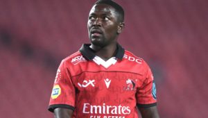 Sanele Nohamba during the United Rugby Championship 2023/24 rugby match between the Emirates Lions and Glasgow Warriors at Emirates Airline Park on the 18th May 2024 © Sydney Mahlangu/BackpagePix