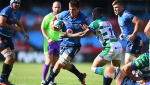 PRETORIA, SOUTH AFRICA - APRIL 23: Elrigh Louw of the Vodacom Bulls during the United Rugby Championship match between Vodacom Bulls and Benetton Rugby at Loftus Versfeld on April 23, 2022 in Pretoria, South Africa. (Photo by Gallo Images)