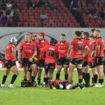 JOHANNESBURG, SOUTH AFRICA - APRIL 27: Lions Players during the United Rugby Championship match between Emirates Lions and Munster at Emirates Airline Park on April 27, 2024 in Johannesburg, South Africa. (Photo by Sydney Seshibedi/Gallo Images)